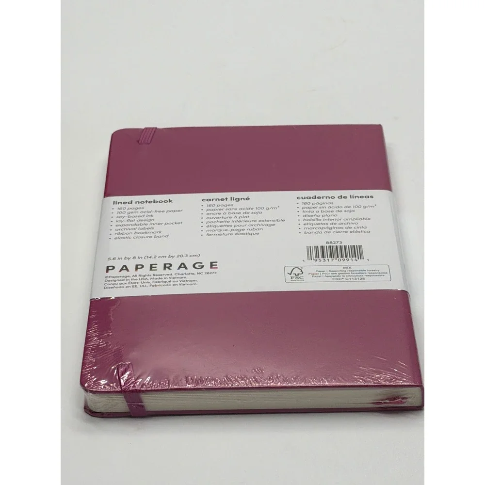Paperage Lined Notebook Plum Purple Hardcover Journal 160 Pages 100gsm 5.7x8in